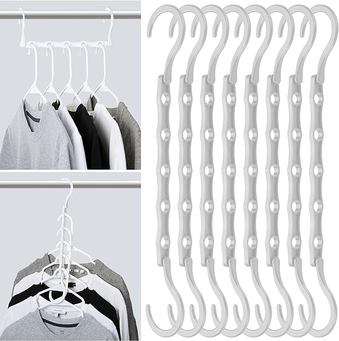 Mr. Pen- Space Saving Hangers, 8 pcs, 360° Rotating Hooks, Magic Cascading Hanger Organizer with 5 Enclosed Slots, Closet Organizers and Storage for Clothes, College Dorm Room Essentials