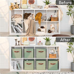 GRANNY SAYS 11 Inch Cube Storage Bins, Collapsible Fabric Storage Cubes with Handle, Closet Baskets for Organization, Storage Cubes for Shelves, Closet, Sage Green, 6-Pack