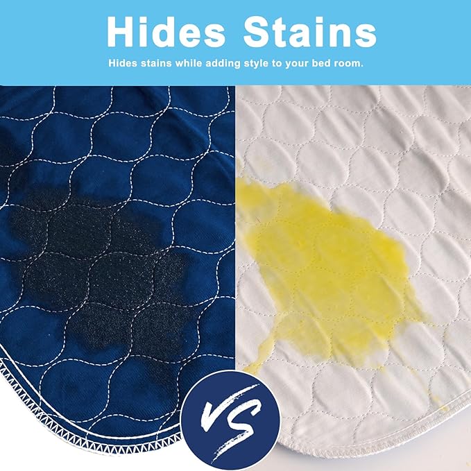 Alsunny® Hide Stains Pads for Beds for Incontinence Adults 36x72 Inch (2pack),Bed Pads for Incontinence Washable Extra Large,Blankets Waterproof and Stain Proof,Incontinence Bed Pad Washable for Adult