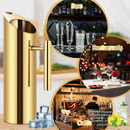 Funnymoom 3 Pack 53oz/1.5l Stainless Steel Water Pitcher Modern Metal Pitcher with Ice Guard Gold Carafe Drink with Handle or Iced Hot Drink Tea Juice Coffee Beer