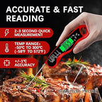 Meat Thermometer Digital，IP67 Waterproof Cooking Thermometer with Backlight, Calibration & Hold Function，Food Thermometer for Cooking,Outdoor Grilling