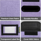 BALEINE File Organizer Box with Lid, Collapsible File Folder Organizer with Plastic Slide, Hanging File Folder Box for Office Document Storage (1 Pack, Purple, S)