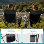 Folding Camping Chair Heavy Duty Portable Outdoor Chairs Supports 330lbs Collapsible Foldable Chair for Outside with Cup Holder&Carry Bag, Folding Lawn Chair for Camp Beach Fishing Sports(Gray)