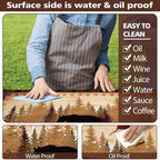 30X72 Inch Brown Bear Picnic Table Cover with Bench Cover and Drawstring Bag, Waterproof Washable Fitted Outdoor Tablecloth Rectangular Elastic Edged for Camping Outdoor Travel, 3 Pieces Set