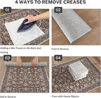 Vintage Floral 2x5 Runner, Mocha Brown Washable Hallway Runner, Non-Slip Kitchen Runner, Super Soft Thin Printed Faux Wool Carpet for Entryway, Front Door, Backdoor Bedside