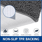 Chenille Absorbent Front Door Mat 96" x 48", Dog Door Mat for Muddy Paws, Trap Dirt Doormat, Mud Mat for Dogs, Washable Non Slip Outdoor Indoor Doormats for Entryway, Grey
