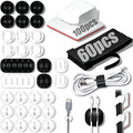 190-Piece Cable Management Kit, 100 R-Type Clips 60 Reusable Cable Ties 30 Multi-Slot Wire Holders, Self-Adhesive Cord Organizer for Desk, Under Desk, Nightstand, Gaming Setup, Office & Home