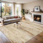 6x9 Area Rugs for Living Room - Washable Rug Modern Abstract Soft Large Neutral Non-Slip Carpet Indoor Floor Stain Resistant Thin Carpets for Bedroom Dining Room Farmhouse Nursery Home Office Beige