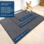 OLANLY Front Door Mat Indoor Outdoor Entrance, Waterproof Heavy Duty Doormat, Fade Resistant, Low Profile, Easy Clean Patio Porch Welcome Floor Mats for Entry, 35x23, Light Gray