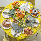 Ragnhild 16 Pack Yellow Plastic Round Tablecloth, 84 Inch, Waterproof & Stain Resistant, Perfect for Birthday Parties, Graduations, Weddings, Everyday Use