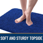 OLANLY Dog Door Mat for Muddy Paws 54x24, Absorbs Moisture and Dirt, Absorbent Non-Slip Washable Doormat, Quick Dry Chenille Mud Mat for Dogs, Entry Indoor Entryway Carpet for Inside Floor, Royal Blue