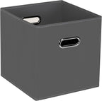 STOREONE Fabric Storage Bins Cubes Baskets Containers-(11X11X11) with Dual Handles for Shelf Closet, Nursery Home ， Bedroom Organizers, Foldable Set of 1 (grey)
