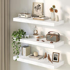 White Floating Shelves 55Inch Long, 12 Inch Deep Floating Shelves