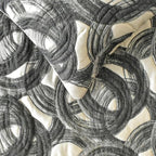 The HomeCentric King/Queen/Twin Black Decorative Twin 53"x18" Bed Runner with 2 Pillow Cover, Circle, Rings, Quilted Bed Scarf on Jacquard Fabric - Circlewise