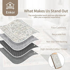 Enkor Area Soft Rugs 8x10 Washable Non Slip Boho Floor Rugs for Living Room Bedroom, Vintage Style Farmhouse Mat for Kitchen Entryway White & Grey
