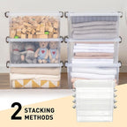 CITYLIFE 6 Packs 17 QT Plastic Storage Bins with Lids Large Stackable Storage Containers for Organizing Clear Storage Box for Garage, Closet, Classroom, Kitchen