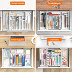RoomHacks Large Silverware Organizer,Expandable Utensil Drawer Organizer,BPA Free Utensil Holder,Adjustable Silverware Tray Cutlery Drawer Organizer for Kitchen Flatware,Large,White,2 Pack