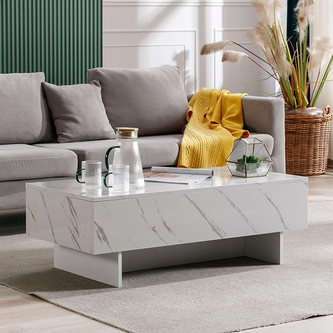 COSVALVE 41" Marble White Cool Coffee Table