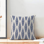 Navy Blue Boho Pillow Covers 16 x 16 Inch Pack of 2, Bohemian Ethnic Herringbone Pattern Decorative Throw Pillow Covers Linen Modern Geometry Farmhouse Outdoor Pillowcase for Sofa Couch Decor