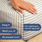 Twin XL Size 3 Piece Sheet Set - Comfy Breathable & Cooling Bed Sheets Set - Hotel Luxury Bedding for Women, Men, Kids, Teens, Boys & Girls - Deep Pockets & Wrinkle Free - Oeko-Tex - Beige Stripes 2