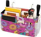 Bedside Caddy Hanging Bunk Bed Caddy Bed Organizer Hanging Pocket with 2 Hooks Bedside Storage Organizer Pocket Bag Holder Cute Donuts Colorful