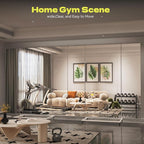 Hasipu Large Full Length Rolling Mirror - 71"×71" Tri-Fold Full Body and Tempered Glass Movable Home Gym Mirror on Wheels with Stand for Gym, Dance Studio, Fitness Room, and Home