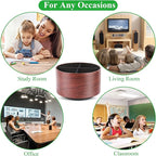 Round Leather Art Supply Organizer,Remote Control Holder,360 Degree Spinning,Multi-Functional Pencil Holder,4 Compartments Desktop Stationary Organizer(1-Light Brown2)