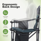 LET'S CAMP Oversized Folding Camping Chair Portable Outdoor Heavy Duty Padded Chairs Lawn Chair with Cup Holder, Storage Pocket and Cooler Bag, Supports 450LBS, for Camp, Travel, Picnic (Green)