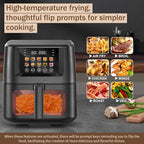 SEEDEEM Max XL Air Fryer 8QT, 10-in-1 Digital Air Fryer Oven with Color Touchscreen & Viewing Window, Toaster Oven Combo for Broil, Roast, Dehydrate, Bake – Black