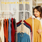 6 Pack Space Saving Metal Collapsible Hangers for Heavy Clothes, 22Lbs Capacity Hook Closet Space Savers Metal Hanger Organizer for Dorm, Room Essentials Storage Sliver