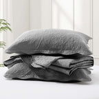 IR Imperial Rooms 10 Pack Queen Quilt Bedding Set (90" x 96") - Bulk Wholesale for Hotels, Guest Bedroom & Airbnbs - Lightweight Microfiber Reversible Floral Embossed Quilts Bedspreads (Grey)