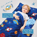 Toddler Nap Mat with Pillow and Blanket, Extra Large Rolled Napping Mats,Slumber Bags for Boys Girls,Kids Sleeping Bag for Daycare, Preschool Travel Camping
