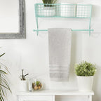 DII Rustic Farmhouse Bathroom Décor, Metal Storage, Large Towel Bar, Aqua