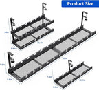 Under Desk Cable Management Raceway Clamp 2 Hole 31 Inch No Drill Cord Organizer for Standing Desk Sturdy Metal Office Desk Wire Management - No Damage to Table