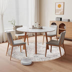 Easy-Going Round Rug 6ft Area Rug Washable Boho Circle Rugs for Living Room Non-Slip Bedroom Rug Low Pile Lightweight Vintage Distressed Throw Rug for Dining Room Kitchen Home Office, Grey Brick