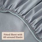 Fitted Sheet for Full Size Air Matress, with 18-24 Inch Extra Deep Pocket, Soft Breathable Air Mattress Sheet Cover for Inflatable Bed, Grey