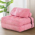 MAXYOYO Folding Sofa Bed, Convertible Chair with Pillow Foldable Couch with Back Support, Portable Fold Out Chair Bed Comfy Floor Sofa Lounge for Living Room Bedroom, Pink, Single