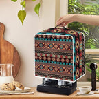 Aztec Style Coffee Maker Cover For Kitchen With Top Handle Waterproof Dust Appliance Cover Suitable For Most Coffee Machine Models Tribe Pattern