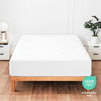 Hearth & Harbor Twin Size Quilted Fitted Mattress Pad Cover, 100% Waterproof Mattress Protectors, Deep Pocket Fitted Mattress Cover 8" - 21" (39" x 75", White)