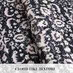 Hallway Runner Rug, Black and White Washable Runner Rug 2x8 Vintage Floral Kitchen Rug Runner Non Slip Boho Thin Printed Faux Wool Super Soft Carpet for Entryway Bedroom Laundry Room Indoor