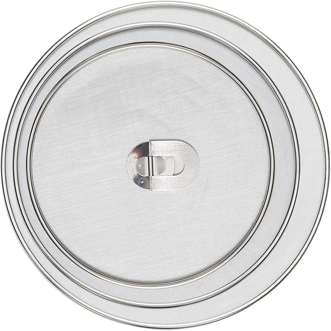 3 Pack Silver Stainless Steel Splatter Screens (9.8", 11.4", 13"), Grease Splatter Guard Ultra-Fine Mesh, Foldable Knob for Cooking/Chefs/Home Cooks
