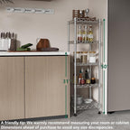 GIOTORENT 5 Tier Standing Shelving Metal Units, Adjustable Height Wire Shelf Display Rack for Laundry Bathroom Kitchen 11.8 W x 11.8 D x 50 H (5-Tier, Grey, Matte/Glossy Finish)