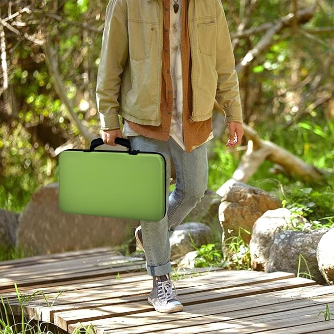 GWCASE Display Case for 66+ Pocket Knives. Folding Holder, Butterfly Storage Organizer, Roll Collection Pouch Carrier Bag for Survival Tactical Outdoor for EDC Mini Knife -Green