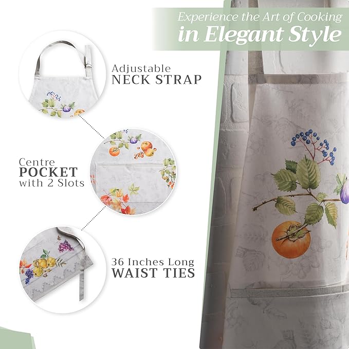 Maison d' Hermine 100% Cotton Apron for women with Pocket Kitchen Chef Apron for Men Cooking Mothers Day Gifts
