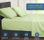 Royale Linens 400 Thread Count 100% American Grown Cotton Fitted Sheet Full Size - All Around Elastic Fitted Sheet - Luxury Sateen Weave - Snug Fit Bottom Sheet Fit Up to 16" (Full, Florentine Sage)
