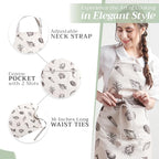 Maison d' Hermine 100% Cotton Apron for women with Pocket Kitchen Chef Apron for Men Cooking Mothers Day Gifts