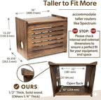 Wooden WiFi Router Storage Box - Deluxe Wall Mountable Decorative Modem Shelf Hider Cover with Cable Management System - Rustic Home Organization Solution for Most Routers Up to 11" Tall - Dark Oak