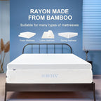 Subrtex 3 Inch Mattress Topper Cover (Only Cover) Mattress Topper Protector Bedding Rayon Made from Bamboo Removable Mattress Encasement with Zippers, Full