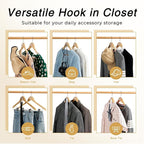 HOUSE DAY Space Saving Hangers 20 Pack, Clear Clothes Hanger Connector Hooks, Heavy Duty Hangers Space Saver, Premium College Dorm Room Essentials, Closet Organizers and Storage