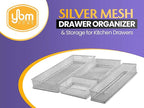 YBM HOME Silver Mesh Drawer Cabinet and or Shelf Organizer Bins, School Supply Holder Office Desktop Organizer Basket (12, 3x6x2 Inch)